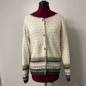 Eddie Bauer Fair Isle Cardigan Sweater